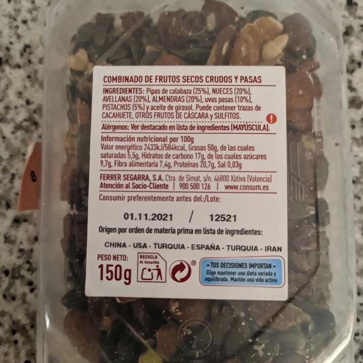 review photo of Consum Mix Frutos Secos shared by @laurrr on 15 Aug 2021 - review
