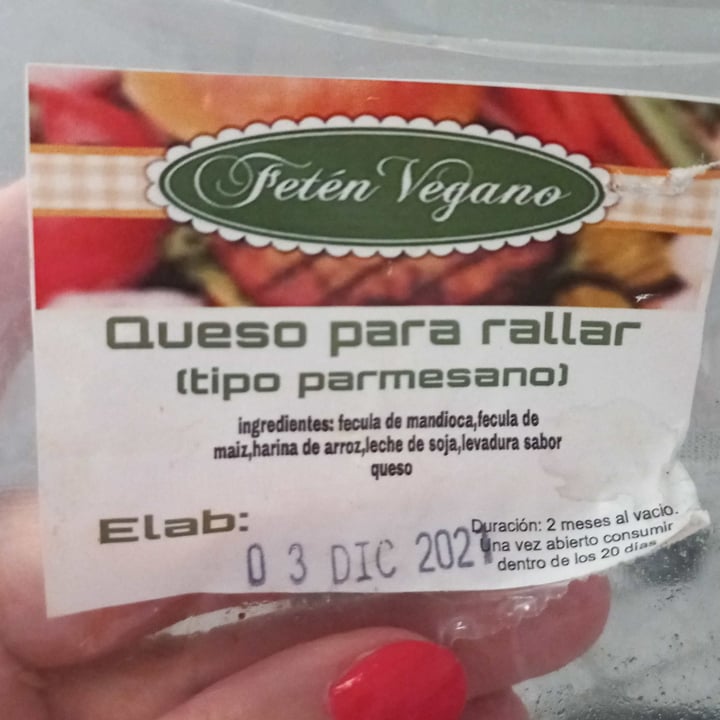 review photo of Fetén vegano Queso para Rallar shared by @silvinanoto on 26 Dec 2021 - review