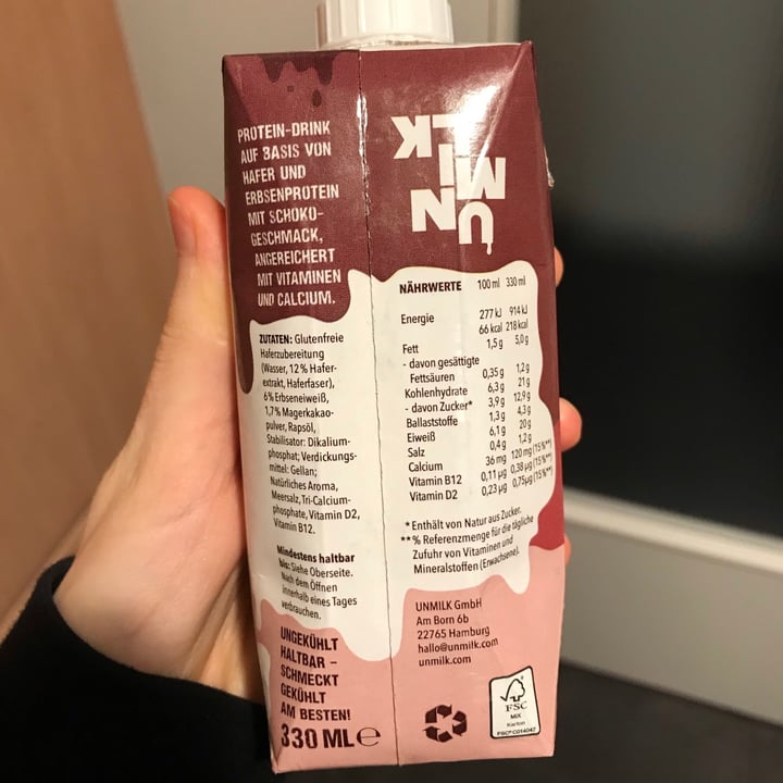 photo of UNMILK Protein Drink Chocolate shared by @addictedtopeas on  16 Dec 2020 - review