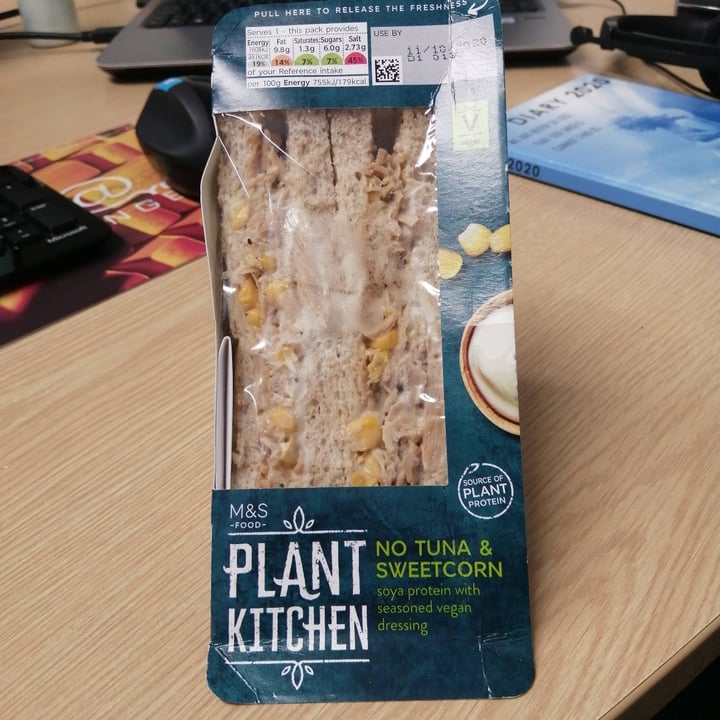 photo of Plant Kitchen (M&S) No Tuna & Sweetcorn shared by @bunjamin72 on  12 Oct 2020 - review