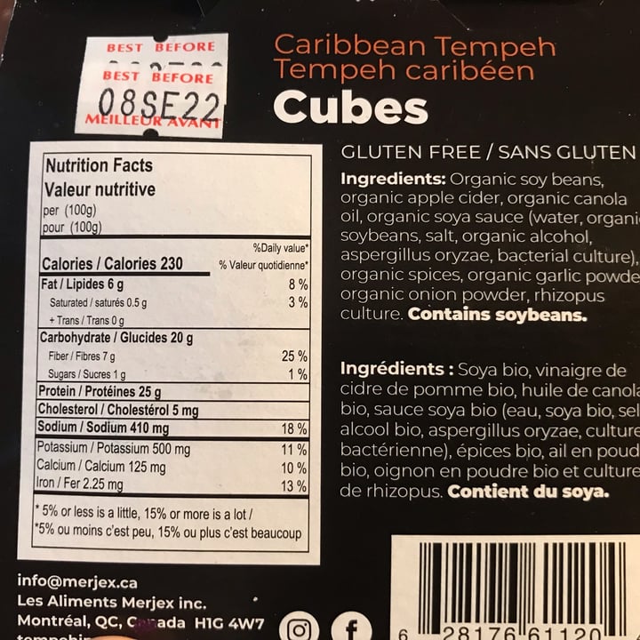 photo of Tempehine Tempeh Cubes “ Caribbean Flavor” shared by @maryanarch on  06 Jul 2022 - review