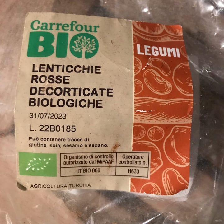 photo of Carrefour Bio Lenticchie Rosse Decorticate shared by @saradiv on  20 Oct 2022 - review