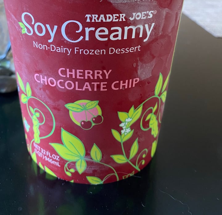 photo of Trader Joe's Soy Creamy - Cherry Chocolate Chip shared by @vegpaige on  27 Jul 2020 - review