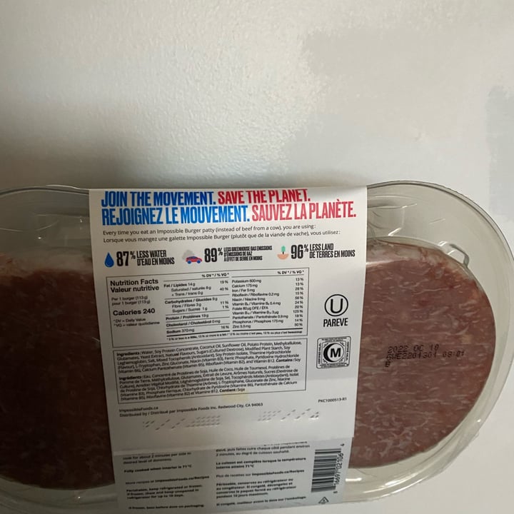review photo of Impossible Foods Impossible Burger Patties shared by @slimkim24 on 17 May 2022 - review