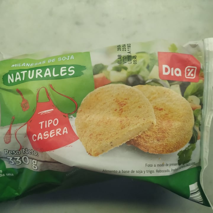 review photo of Dia% Milanesas de soja Naturales shared by @luuciiaromero on 09 Jul 2020 - review