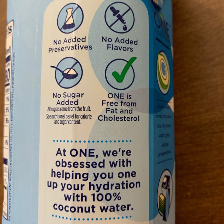 photo of One One 100% Coconut Water shared by @inkymycat on  31 Aug 2021 - review