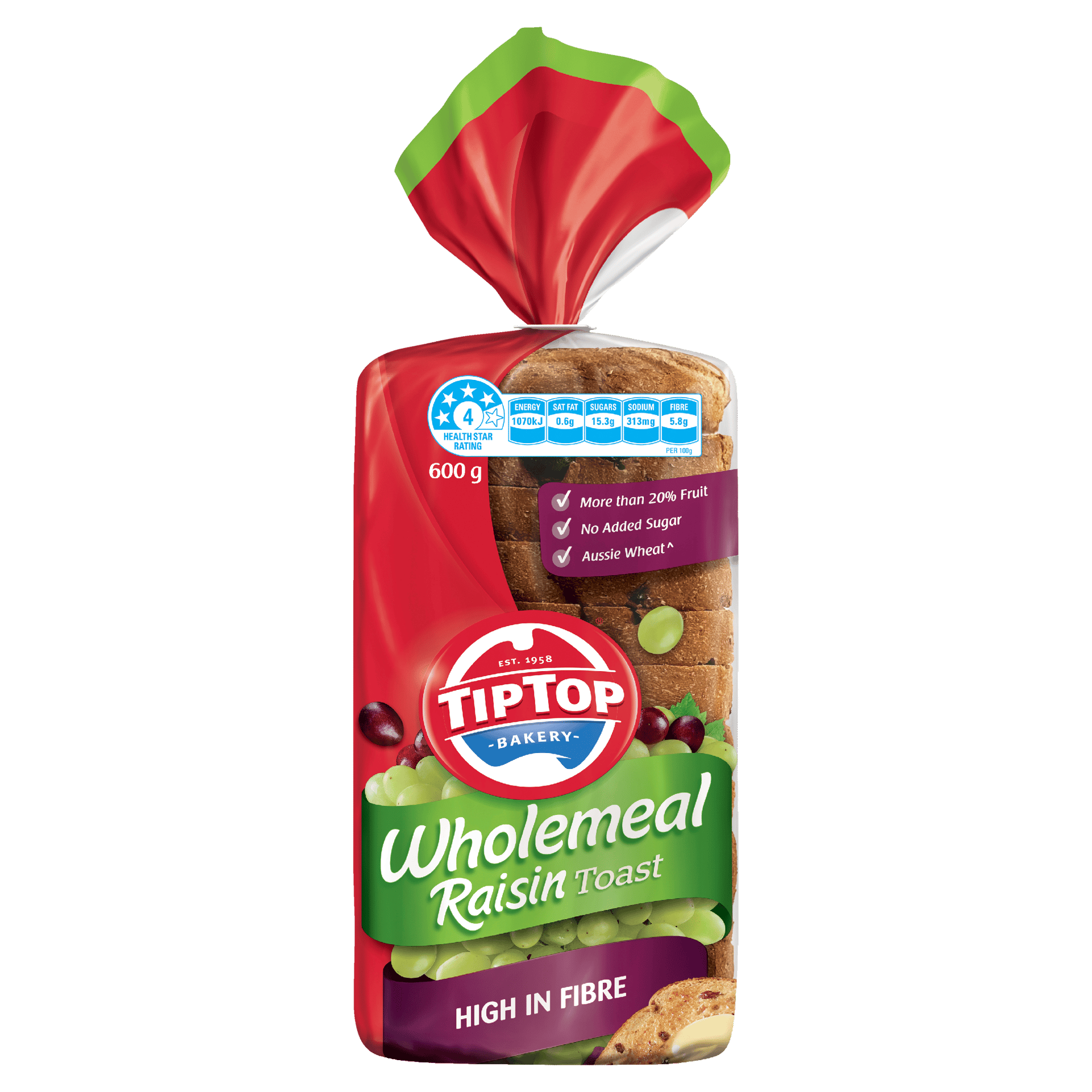 Tip Top Bakery Tip Top® Wholemeal Raisin Toast 600g Reviews abillion