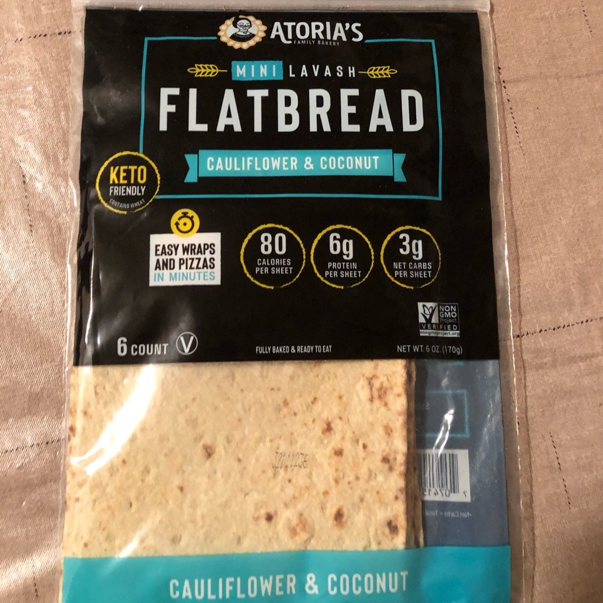 Atoria's Family Bakery Cauliflower & coconut mini lavash flatbread