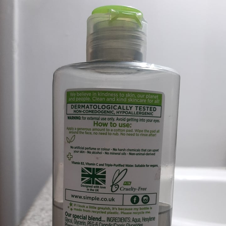 photo of Simple Micellar Cleansing Water shared by @liszy on  11 Jan 2021 - review