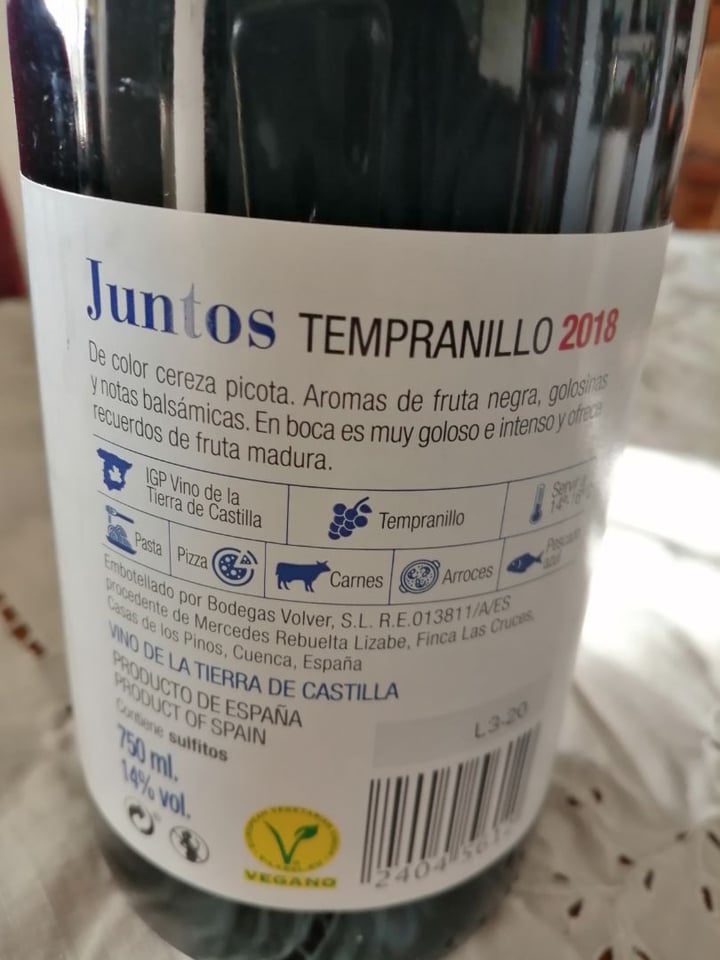 photo of Juntos Juntos TEMPRANILLO 2018 shared by @ivushka on  17 Feb 2020 - review