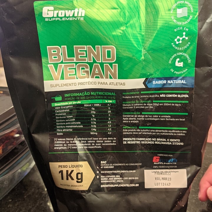 photo of Growth Supplements Blend Vegan shared by @elmadecastro on  23 Apr 2022 - review