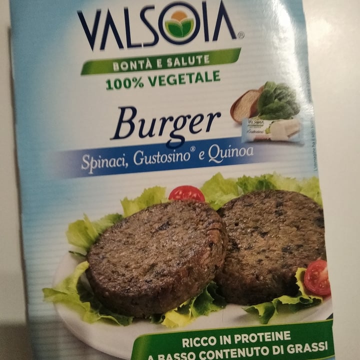 photo of Valsoia Burger spinaci, gustosino e quinoa shared by @martasillani on  17 Apr 2022 - review