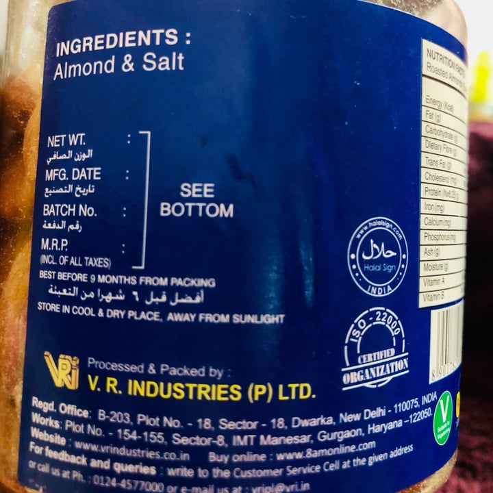 review photo of Golden Gate Roasted almonds shared by @vegankaran on 04 Jan 2022 - review