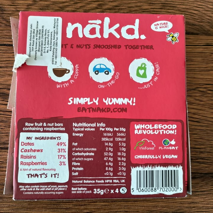 photo of Nākd. Berry Delight Bar shared by @stevenneoh on  27 Apr 2022 - review