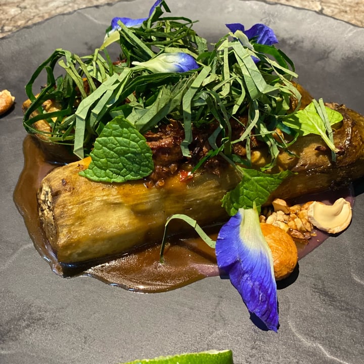 photo of Open Farm Community Farm Eggplant, Karana green jackfruit, cashew & garden herbs shared by @genuinjames on  25 Jan 2022 - review