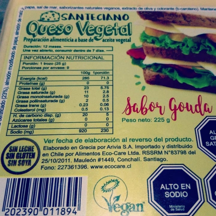 photo of Santeciano Queso Vegetal Santeciano Sabor Gauda shared by @konimoon on  23 May 2020 - review