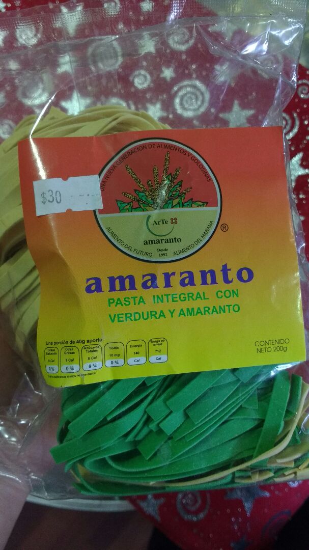 photo of ArTe amaranto Pasta Integral Con Verdura Y Amaranto shared by @uvazombie on  11 Dec 2019 - review