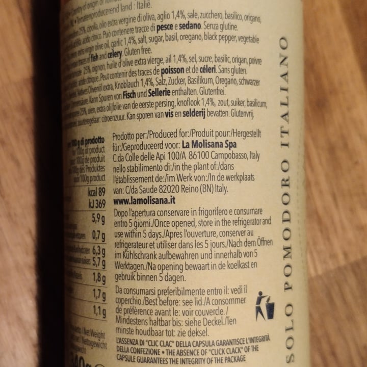 review photo of La Molisana sugo alla marinara shared by @mikutheclown on 13 Jun 2022 - review