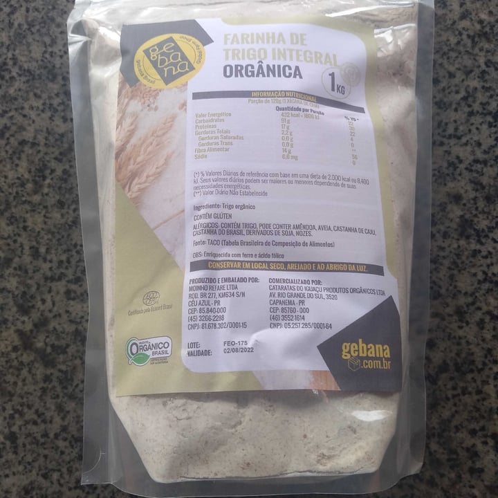 review photo of gebana.com.br farinha de trigo integral shared by @elisabete123 on 20 Jun 2022 - review