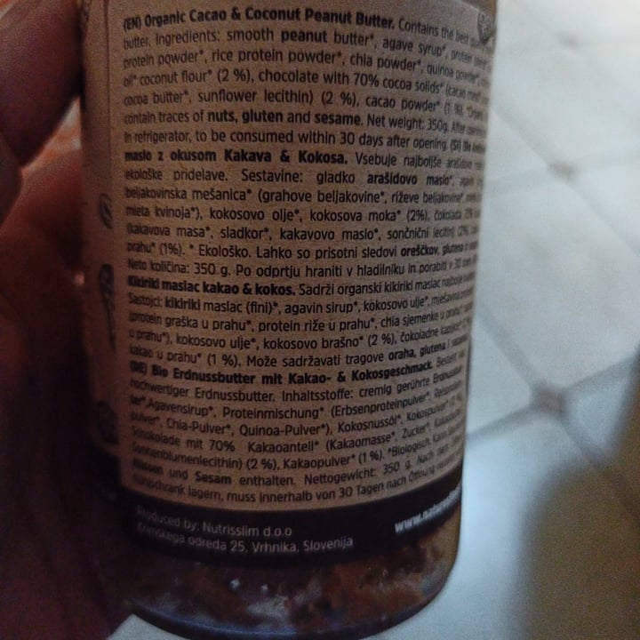 photo of Nature's finest Peanut Butter - Cacao & Coconut shared by @marinasacco on  06 Mar 2022 - review