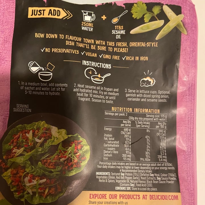 photo of Deliciou San Choy Bow Veggie Meal Base shared by @nevyn on  12 Dec 2020 - review