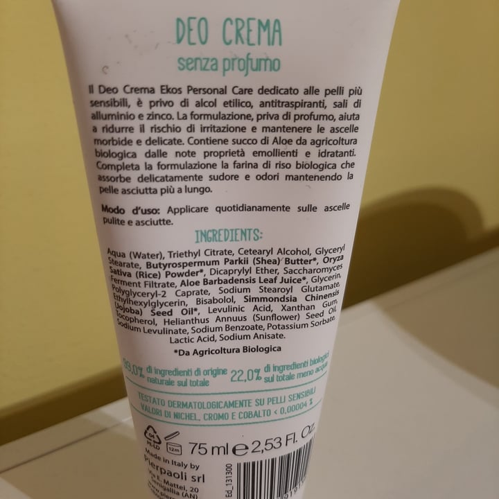 photo of Ecos deo Crema Pelli Sensibili shared by @giulia11 on  06 Oct 2022 - review