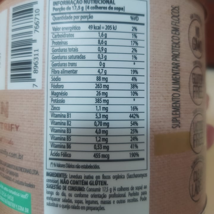 photo of Nutrify. - Food Levedura Nutricional shared by @anerai on  22 May 2022 - review