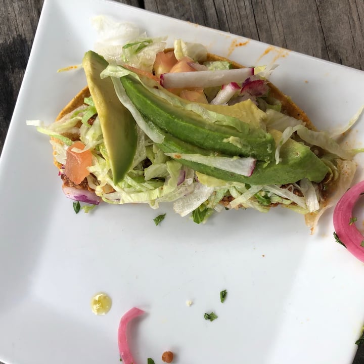 photo of Woodstock Brewing Vegan Taco Tostado shared by @wildling on  18 Jul 2021 - review