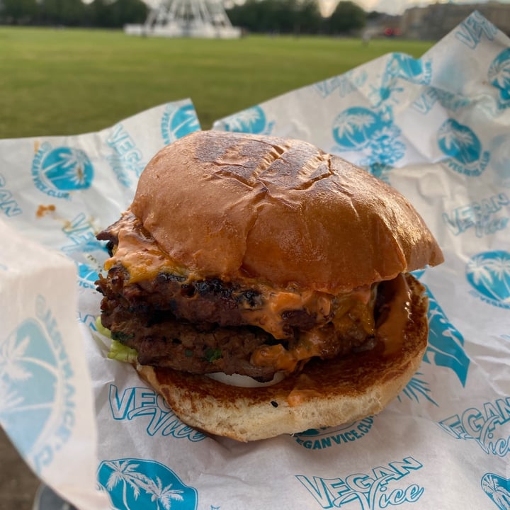 photo of Vegan Vice Bacon Double Cheeseburger shared by @kathrynmoir on  12 Jul 2021 - review