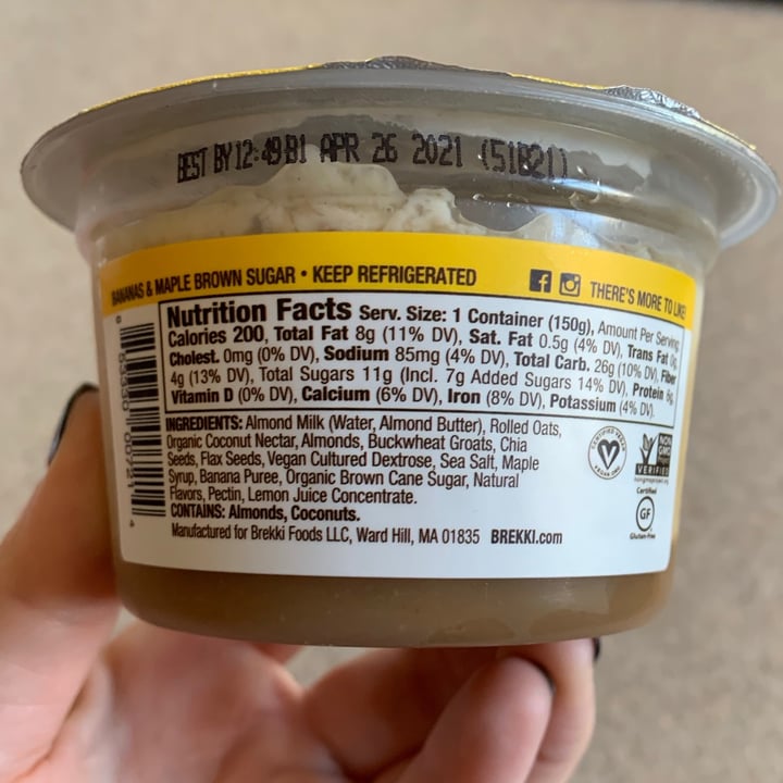 review photo of Brekki Overnight Oats Bananas & Maple Brown Sugar shared by @khart24 on 30 Apr 2021 - review