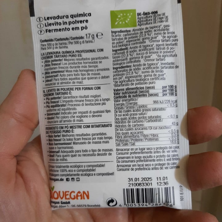 photo of Biovegan Lievito in polvere per fornai shared by @irr82 on  14 Apr 2022 - review