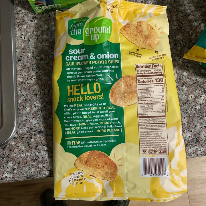 photo of Real Food From The Ground Up Cauliflower Potato Chips Sour Cream and Onion shared by @oshmorethstorm on  19 Mar 2022 - review