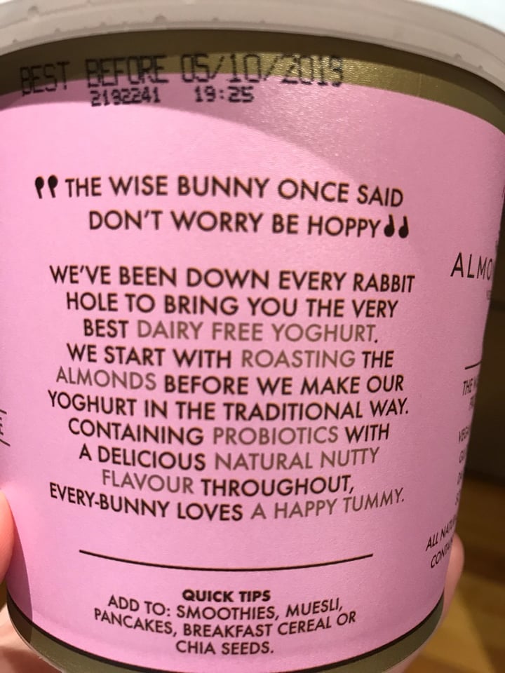review photo of The Wise Bunny Almond Milk Yogurt Strawberry 🍓 shared by @chloeavrill on 02 Sep 2019 - review