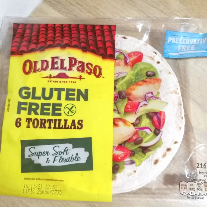 photo of Old El Paso 6 tortillas sin gluten shared by @veganize13 on  05 Apr 2021 - review