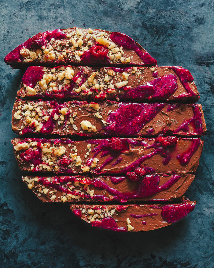 Raw Chocolate Raspberry Avocado Cake