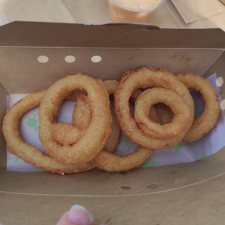photo of A Burgers: Dirty Vegan Burgers (Delivery only) Onion rings shared by @fundacionelhogar on  12 Aug 2021 - review