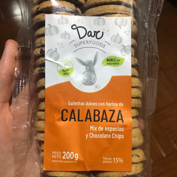 photo of Dar Superfoods Galletitas Dulces de Calabaza Mix de Especias y Chocolate Chips shared by @agustinnavarra on  28 Oct 2020 - review