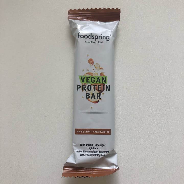 photo of Foodspring Vegan Protein Bar Hazelnut & Amaranth shared by @pamply8 on  26 May 2022 - review