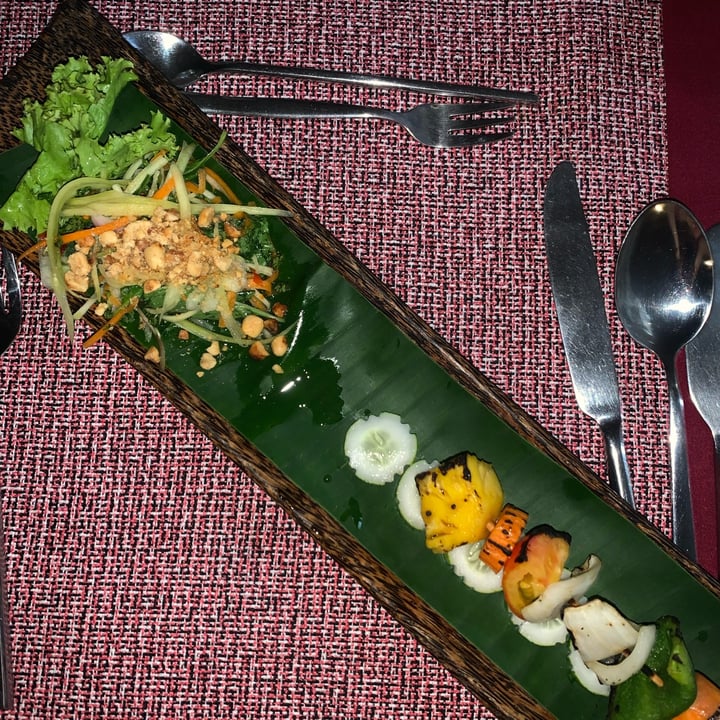 photo of Canvas & Orchids Retreat | Glamping in Cambodia Green Mango Salad And Grilled Vegetable Skewer shared by @tiascaz on  10 Jun 2022 - review