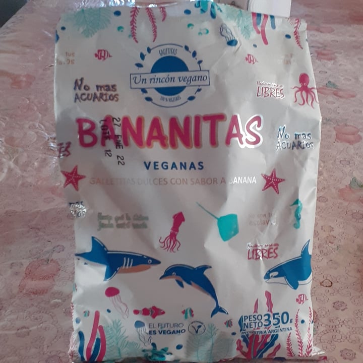 photo of Un Rincón Vegano Bananitas Galletitas Dulces con sabor a Banana shared by @rociocm on  05 Jun 2021 - review