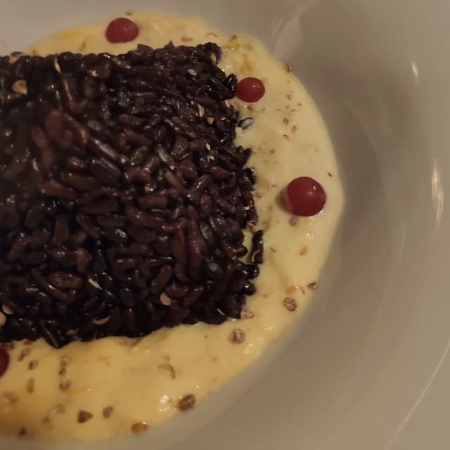 Photo of the dish “Riso nero su vellutata di patate”