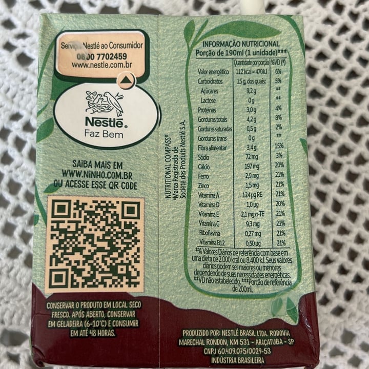 review photo of Nestlé Ninho Origem Vegetal Sabor Chocolate E Banana shared by @kbraune on 26 May 2022 - review