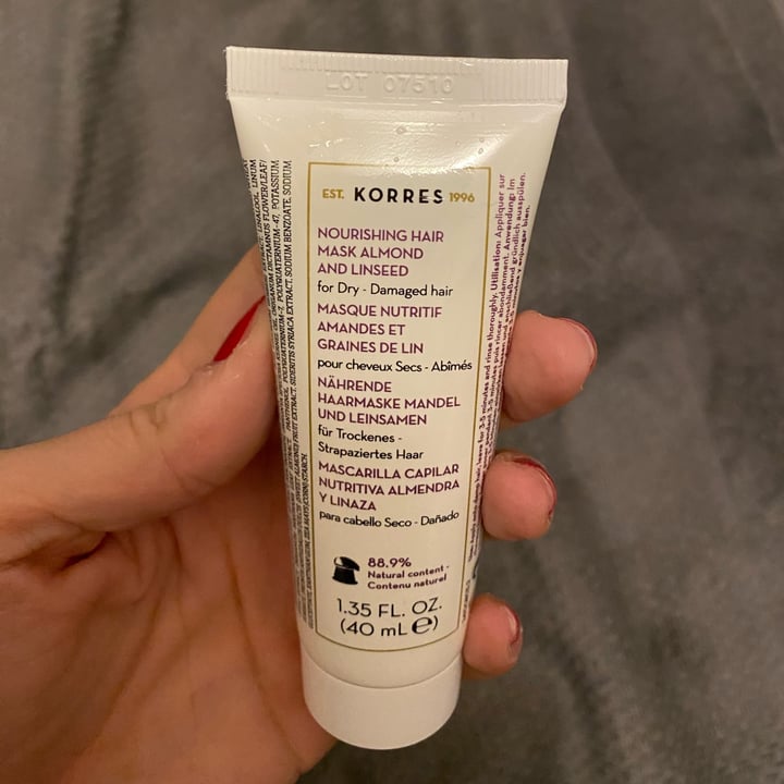 Korres Nourishing hair Mask Almond And Linseed Review abillion