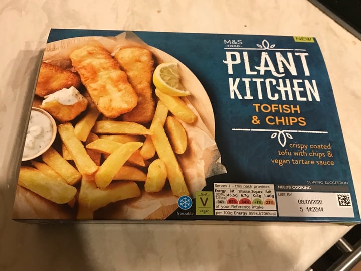 photo of Plant Kitchen (M&S) Tofish & Chips shared by @xgemmax on  08 Jan 2020 - review