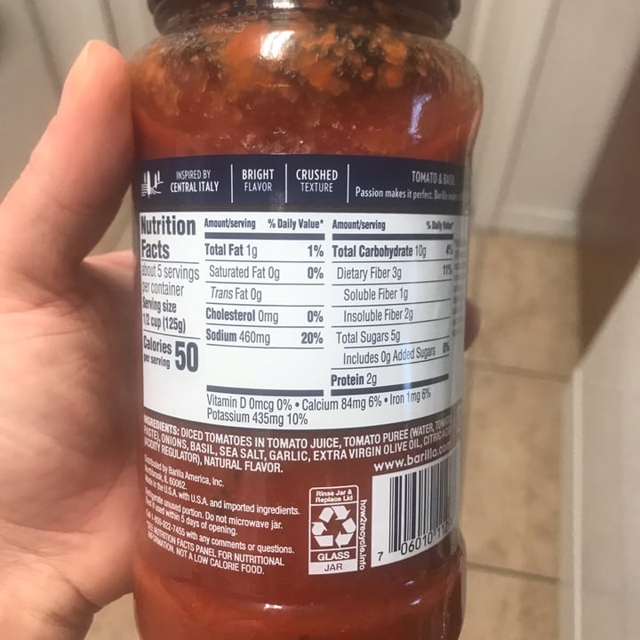 review photo of Barilla Tomato Basil shared by @malise on 09 Jun 2022 - review