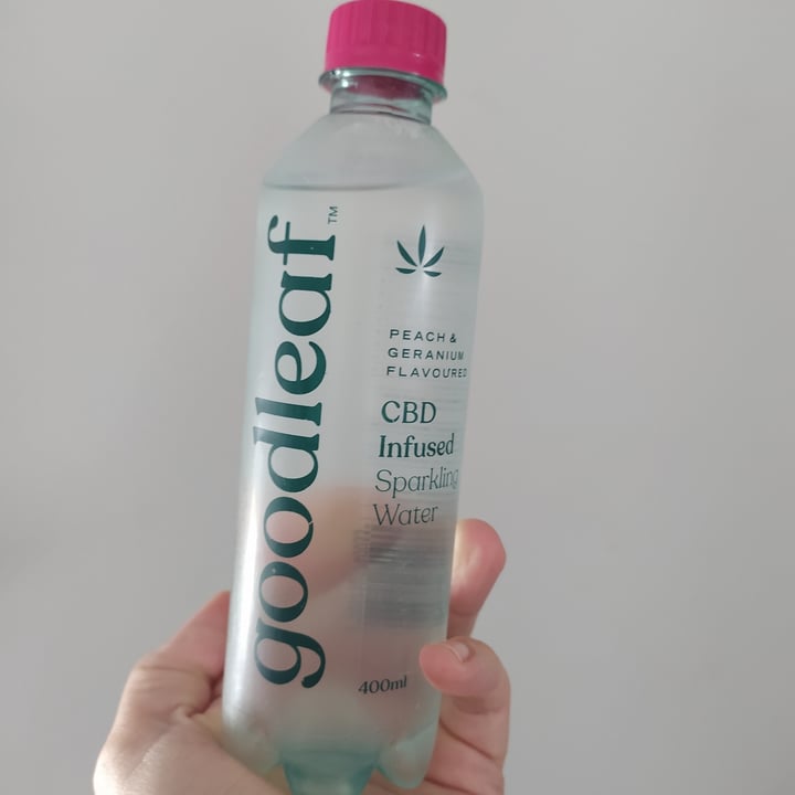 photo of Goodleaf Cbd infused peach and geranium sparkling water shared by @anmarwilding on  07 Jan 2021 - review