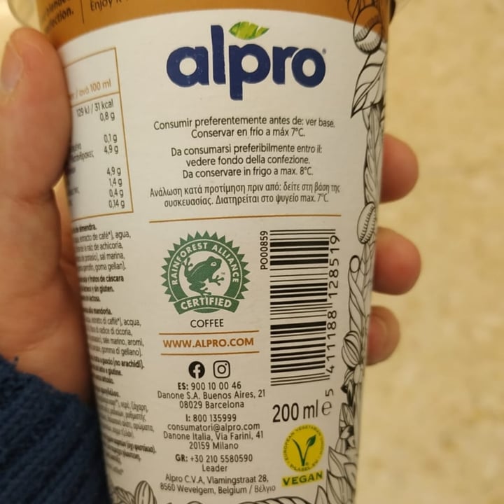 photo of Alpro Plant-based Baristas Almond/Mandel Caffe shared by @katarsis on  25 Jan 2021 - review