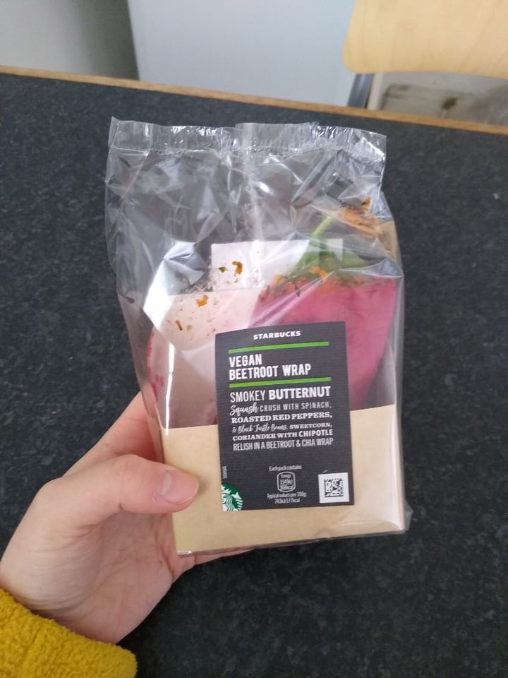 photo of Starbucks Vegan Beetroot Wrap ( Smokey Butternut) shared by @megmog on  29 Mar 2020 - review