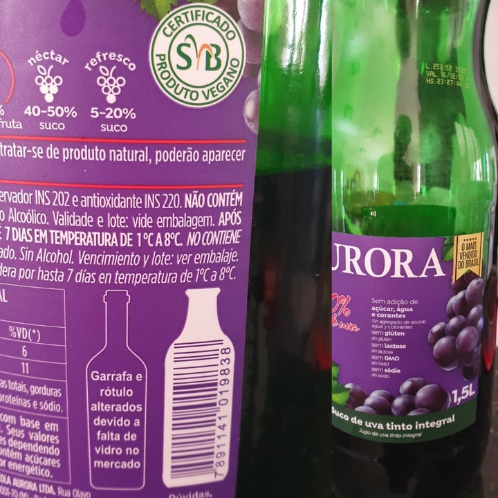 review photo of Aurora Suco de uva tinto integral Aurora shared by @aphl on 14 Jun 2022 - review