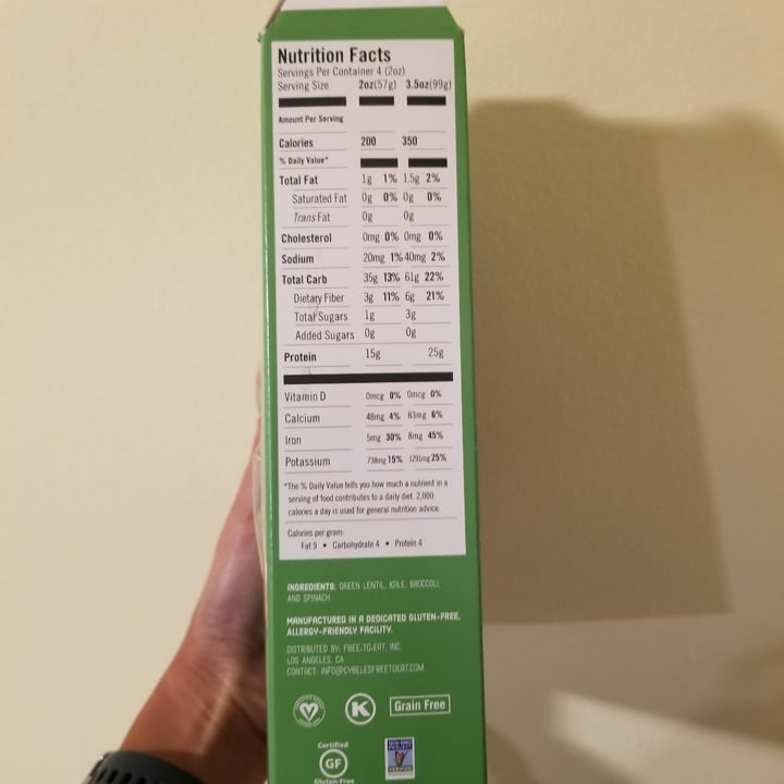 photo of Cybele's Cybele’s Green Rotini shared by @tracyrocks on  16 Jan 2022 - review